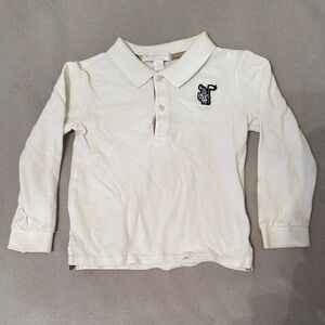 Burberry Cream Kids Polo Shirt with Black Logo